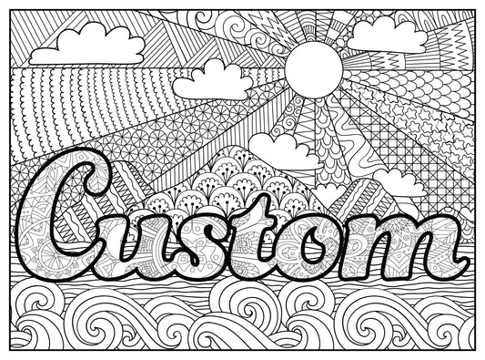 Custom Coloring Poster, Make Your Own Coloring Poster, Landscape Coloring Poster, Create Your Own Coloring Poster